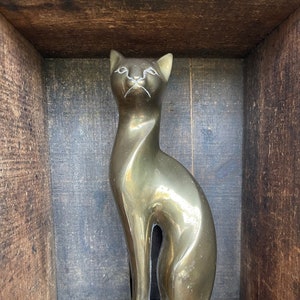 Vintage Solid Brass Siamese Cat // Mid Century Modern