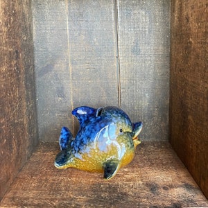 Vintage Stoneware Fish Bank // Handmade Pottery // Perfect Gift