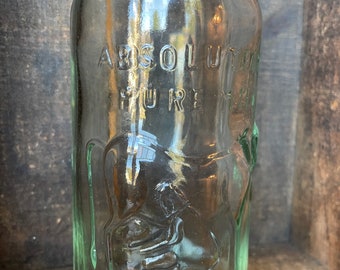Absolutely Pure Milk ヴィンテージガラスボトル / エンボス加工