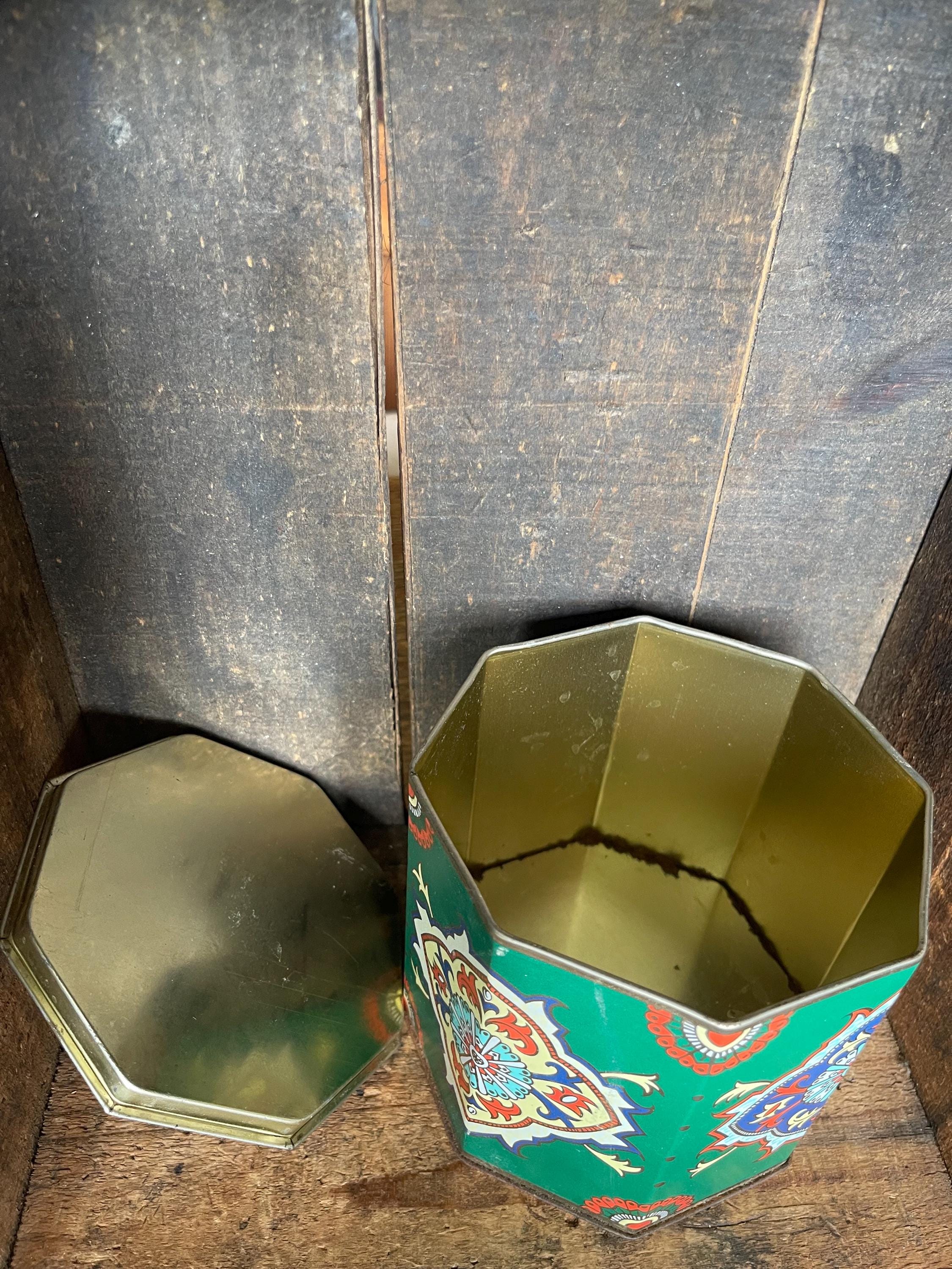 Vintage Green Storage Tin - Etsy