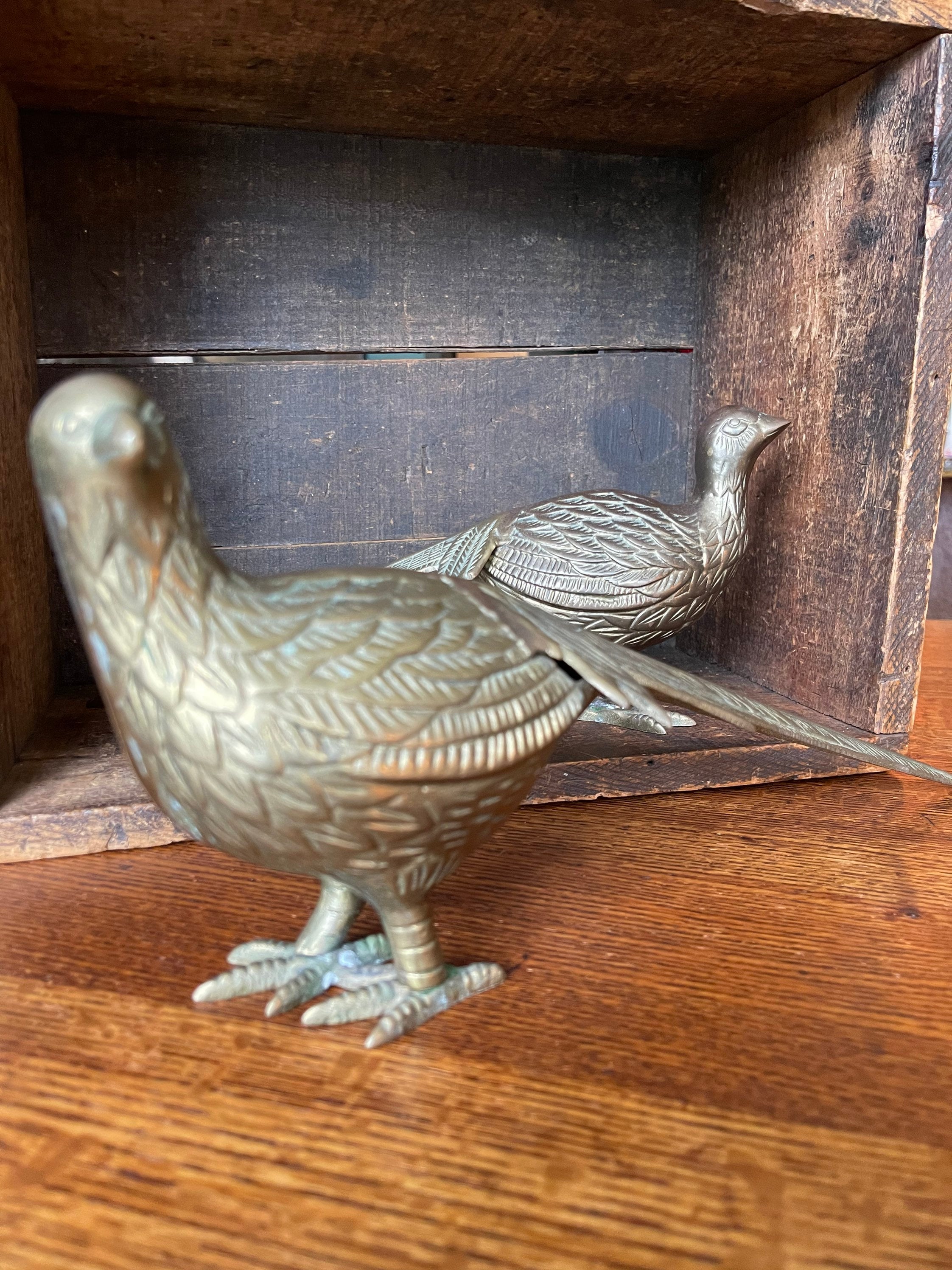 Large Vintage Brass Pheasant Pair // Eclectic Boho Home Decor ...