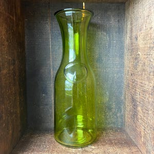 Vintage Light Green Glass Wine/Juice Carafe