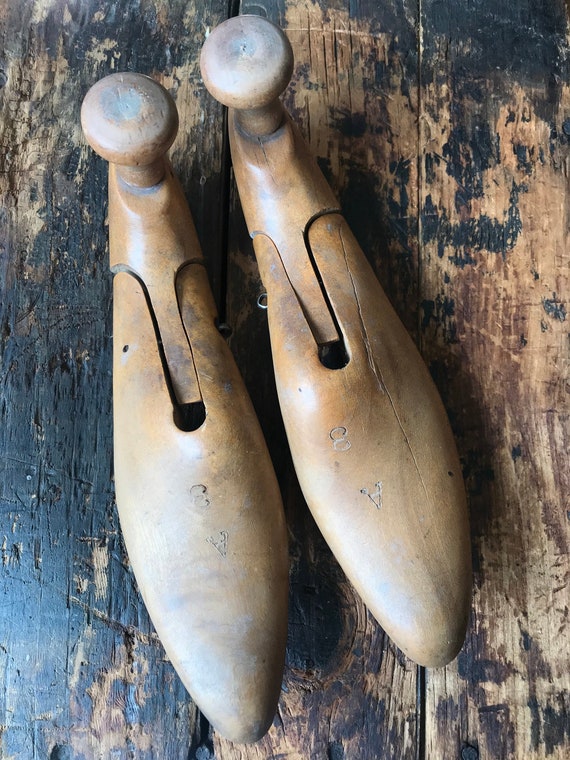 Vintage Wooden Shoe Form // Farmhouse Wood Shoe Tree … - Gem