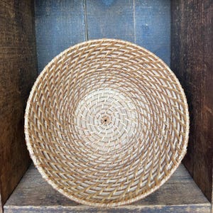 Vintage Round Wicker Basket -Small Woven Basket Wall Display