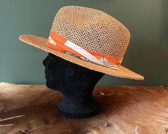 Cappello vintage in paglia intrecciata // Prodotto in Canada