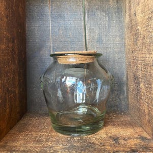 Large Clear Glass Canister With Cork Lid // Coffee Bean Storage