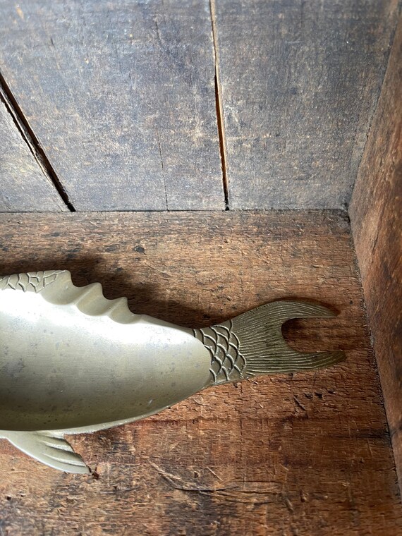 Solid Brass Vintage Koi Fish Ashtray // Rare // Collectable