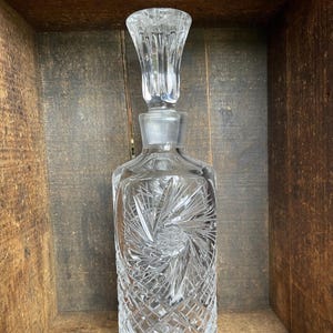 RARE // Vintage Heavy Blown Crystal Decanter with Unique Design