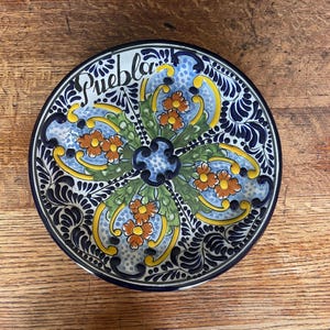 Vintage Hand-painted Mexican Pottery Plate