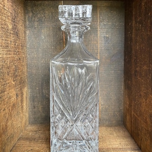 RARE // Vintage Heavy Crystal Decanter with Unique Design