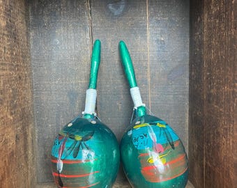 Set of 2 // Vintage Acapulco Maracas // Beautiful Gift // Nursery/ Children's Room Decor