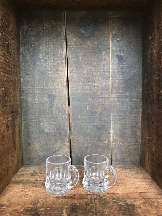 Vintage Federal Glass Beer Mug Shot Glasses Set of 2 // Mini Etsy