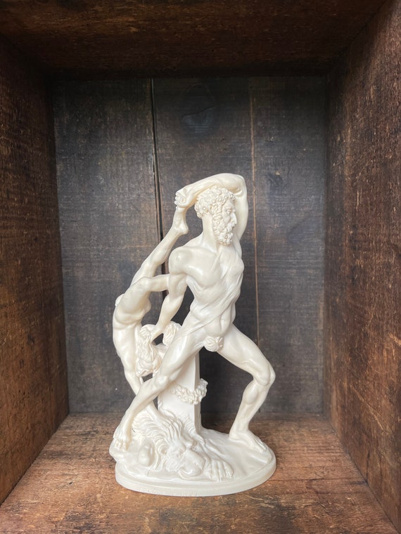 A. Santini Vintage Hercules and Lichas Statue in Bonded Marble Etsy