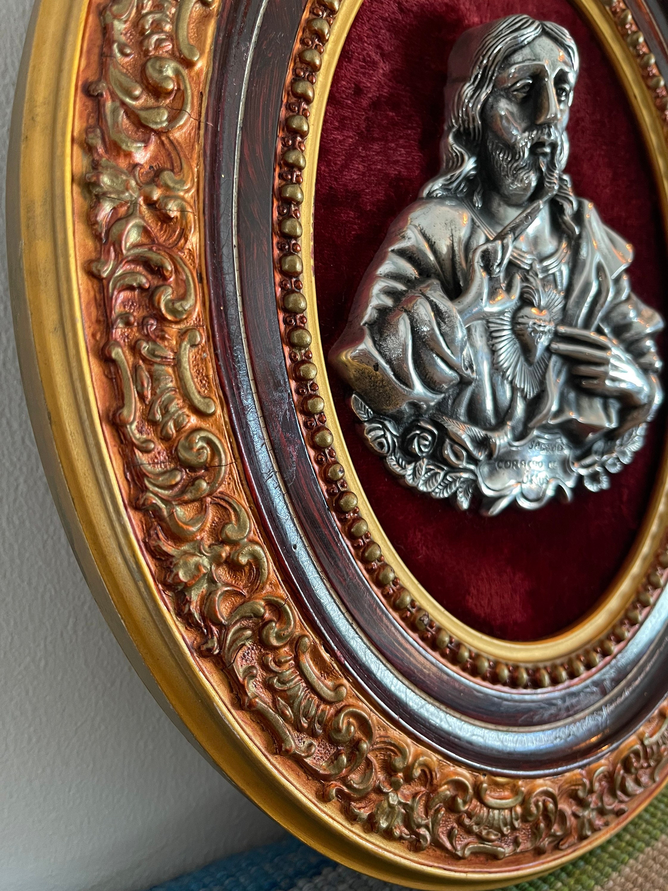 Antique Religious Wall Frame // Catholic Jesus Christ Icon // - Etsy