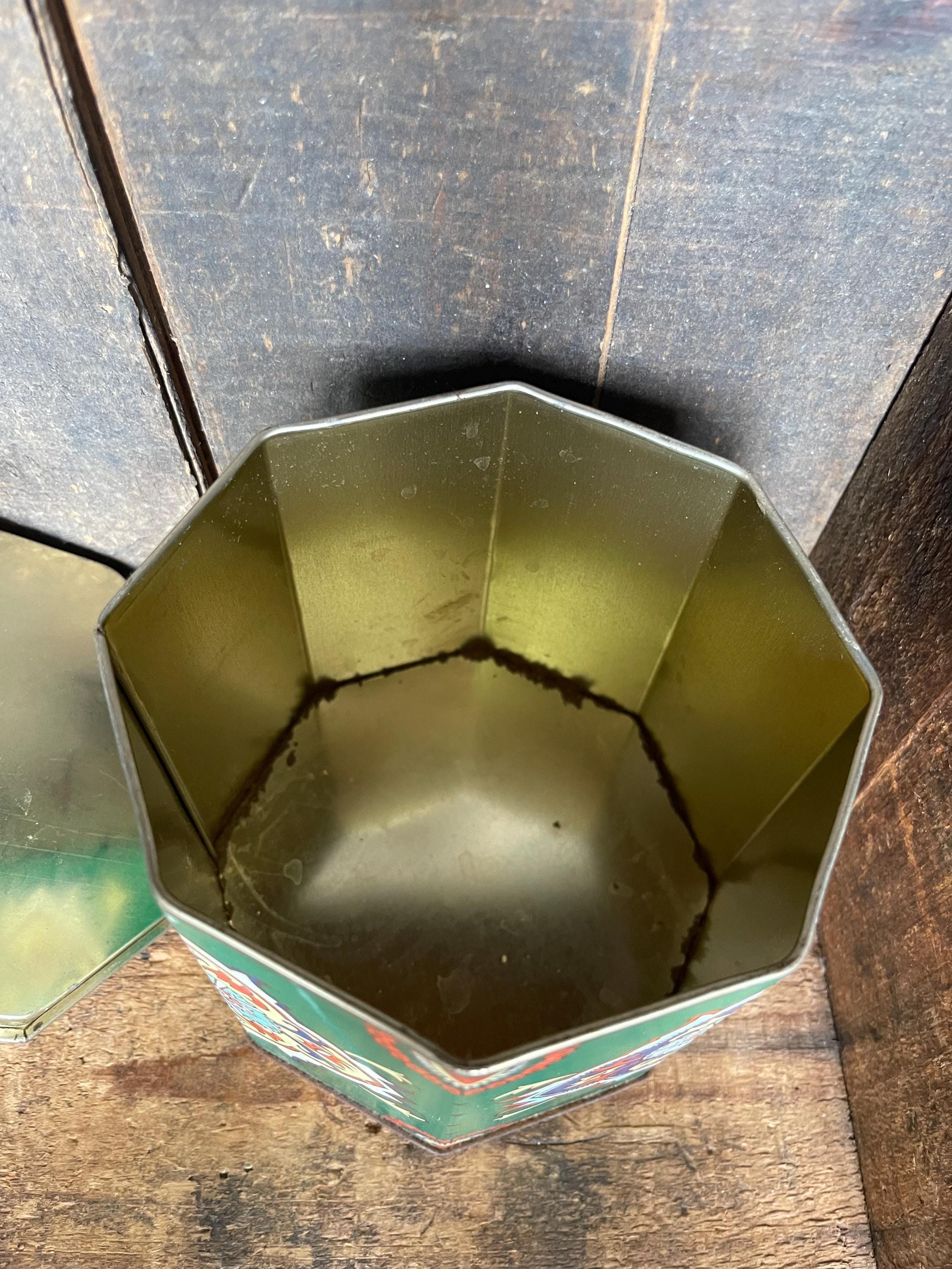 Vintage Green Storage Tin - Etsy