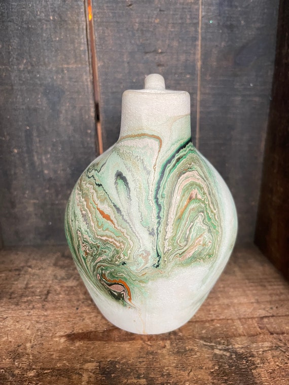 Vintage Nemadji Pottery | Hand Thrown | Colourful Marbled Pottery
