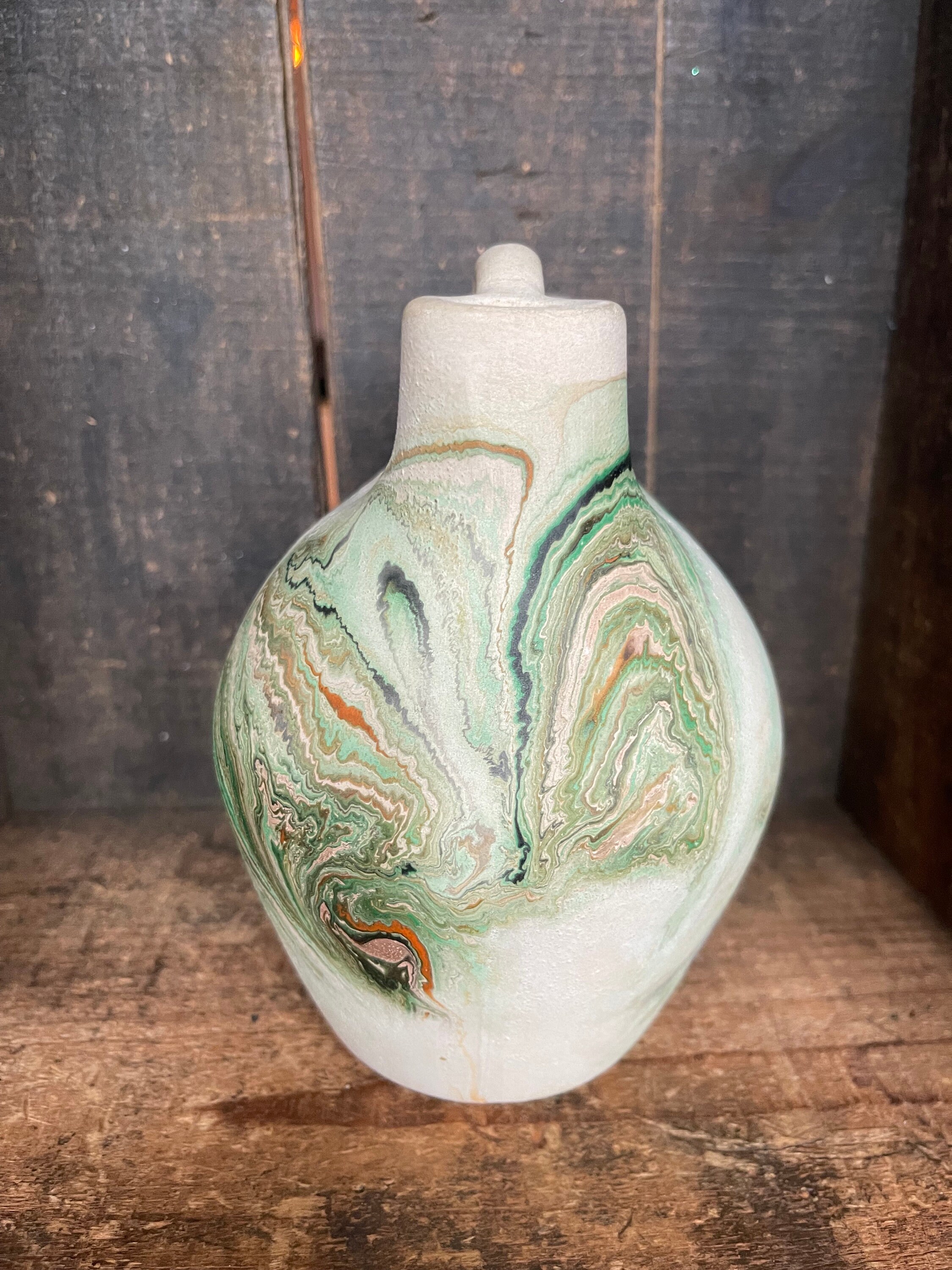 Vintage Nemadji Pottery | Hand Thrown | Colourful Marbled Pottery