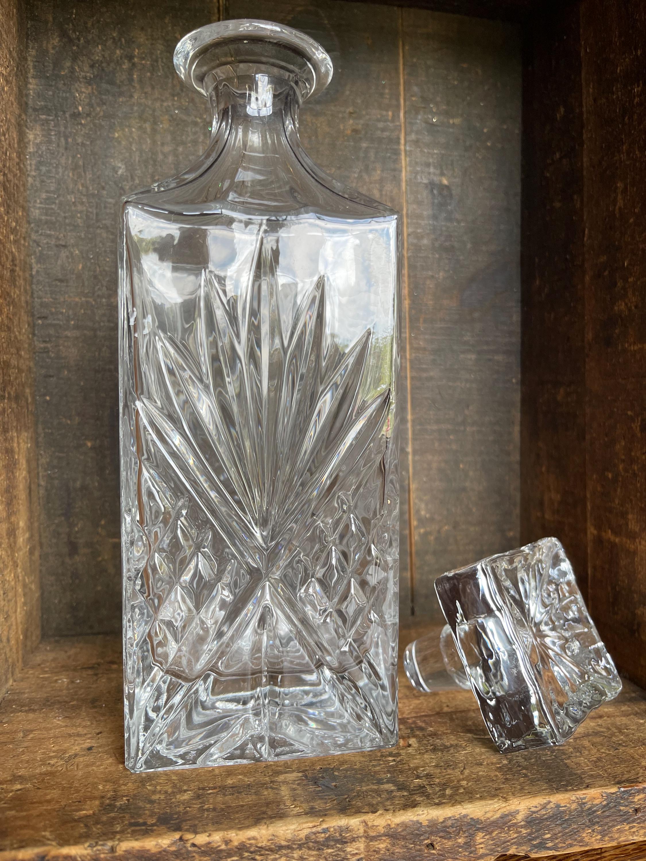 RARE // Vintage Heavy Crystal Decanter With Unique Design - Etsy