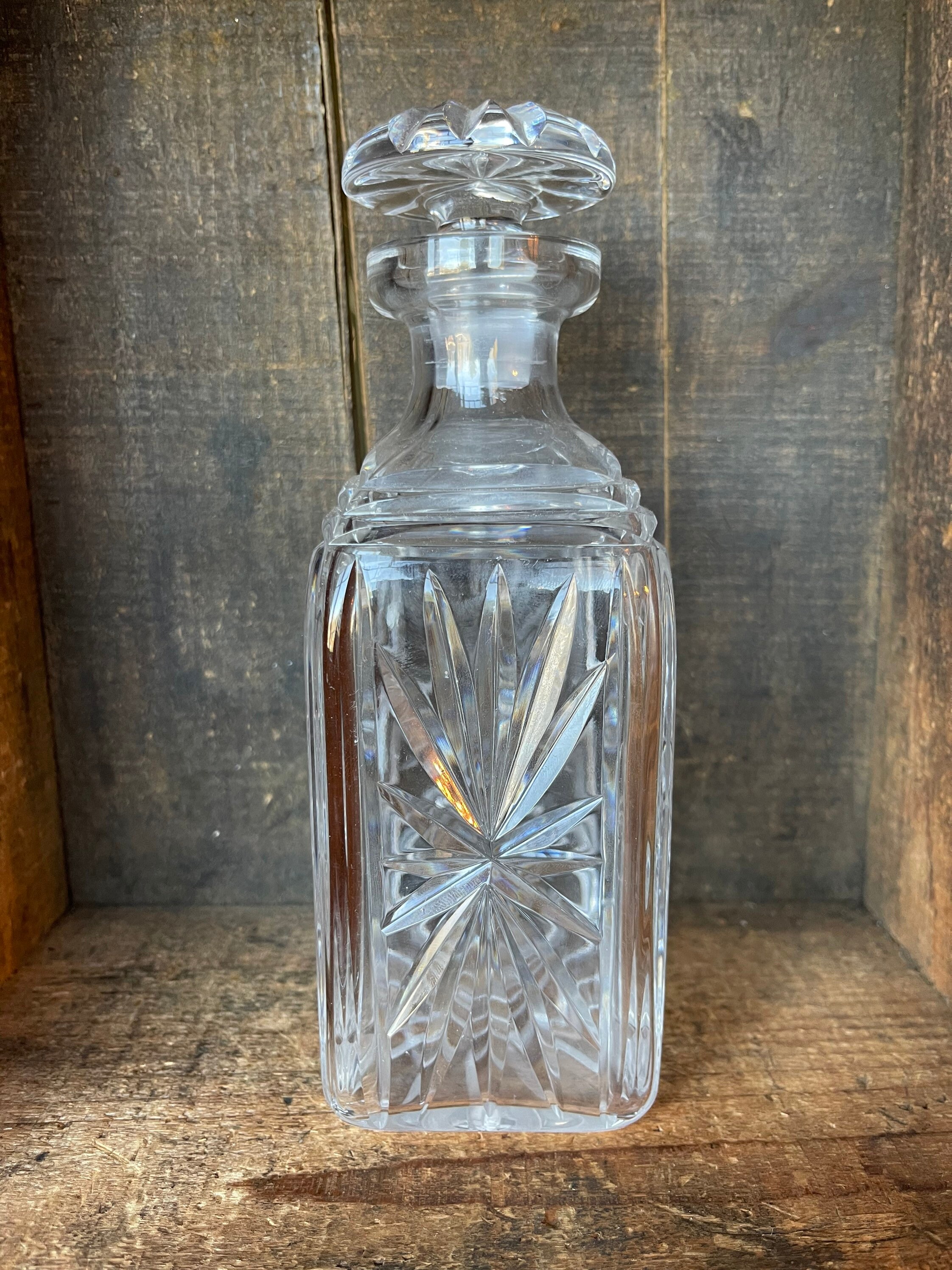 RARE // Vintage Crystal Decanter // Clear and Hand-cut - Etsy RARE // Vintage Crystal Decanter // Clear and Hand-cut - Etsy
