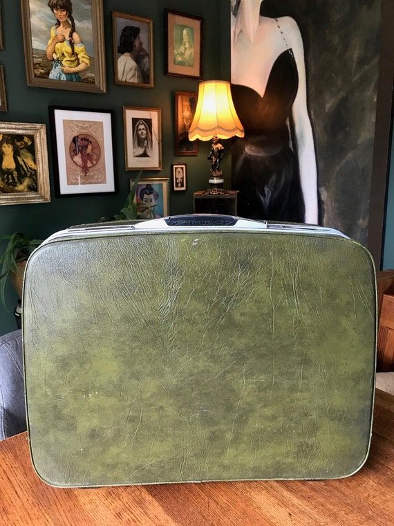Vintage Samsonite Suitcase Green Hard Shell Travel Ca… Gem