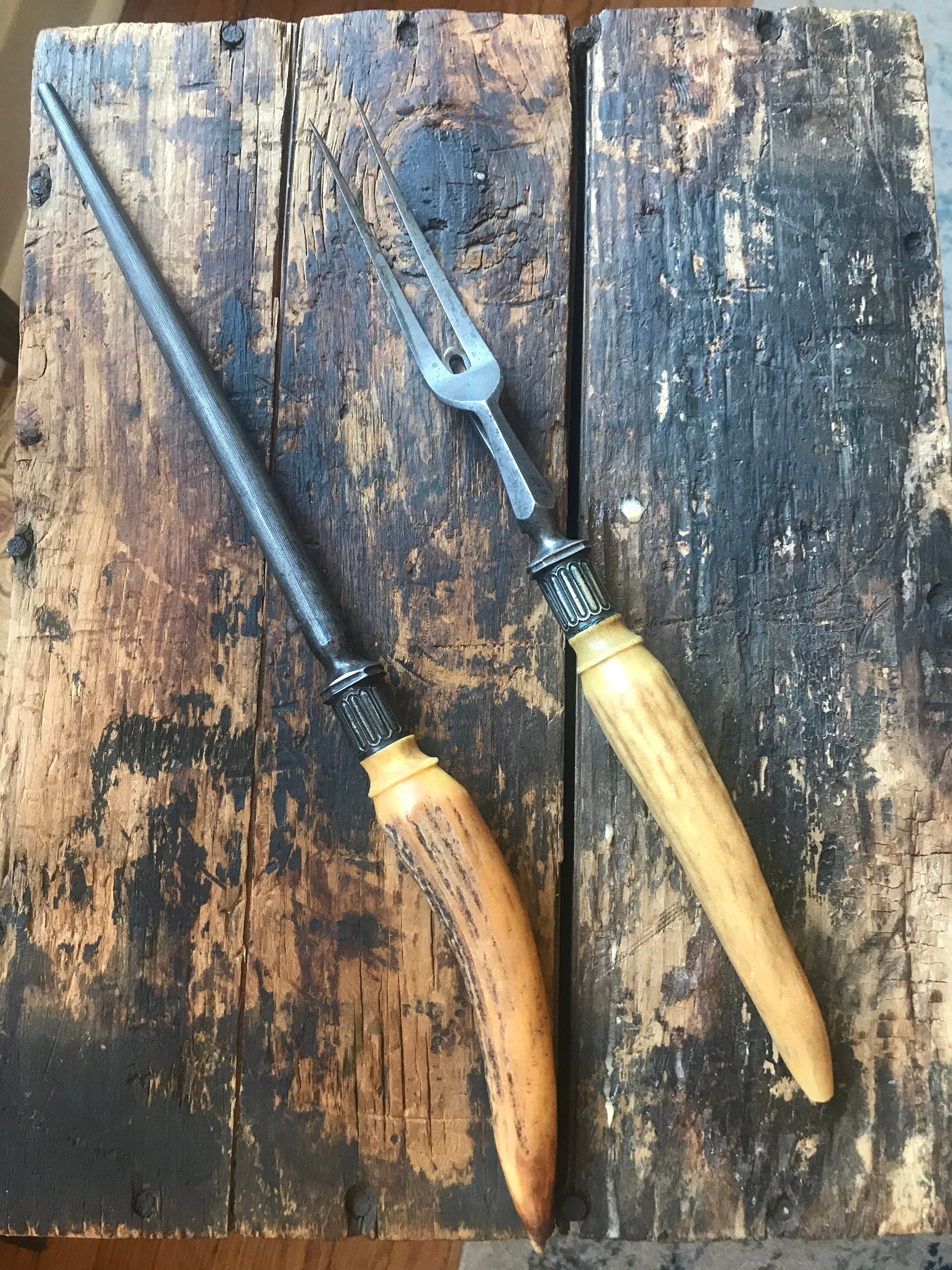 Antique Harrison Bros & Howson Cutlers Antler Knife Sharpener and