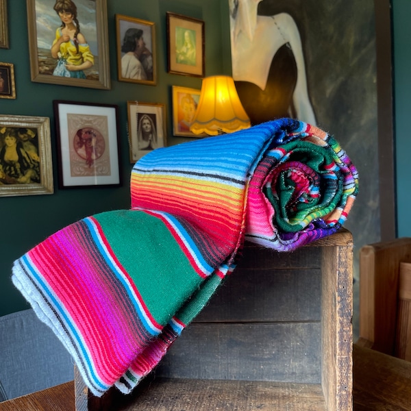 Serape Baja Mexican Blanket Pattern Print Premium Home Slippers