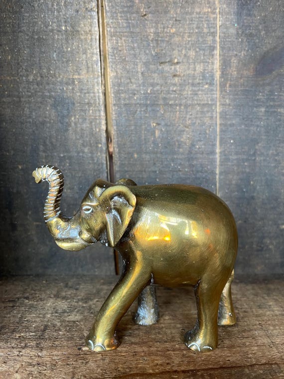 Lot De 2 épingles Vintage – Tortue Et éléphant – Doré Brossé – Années 80 NOS