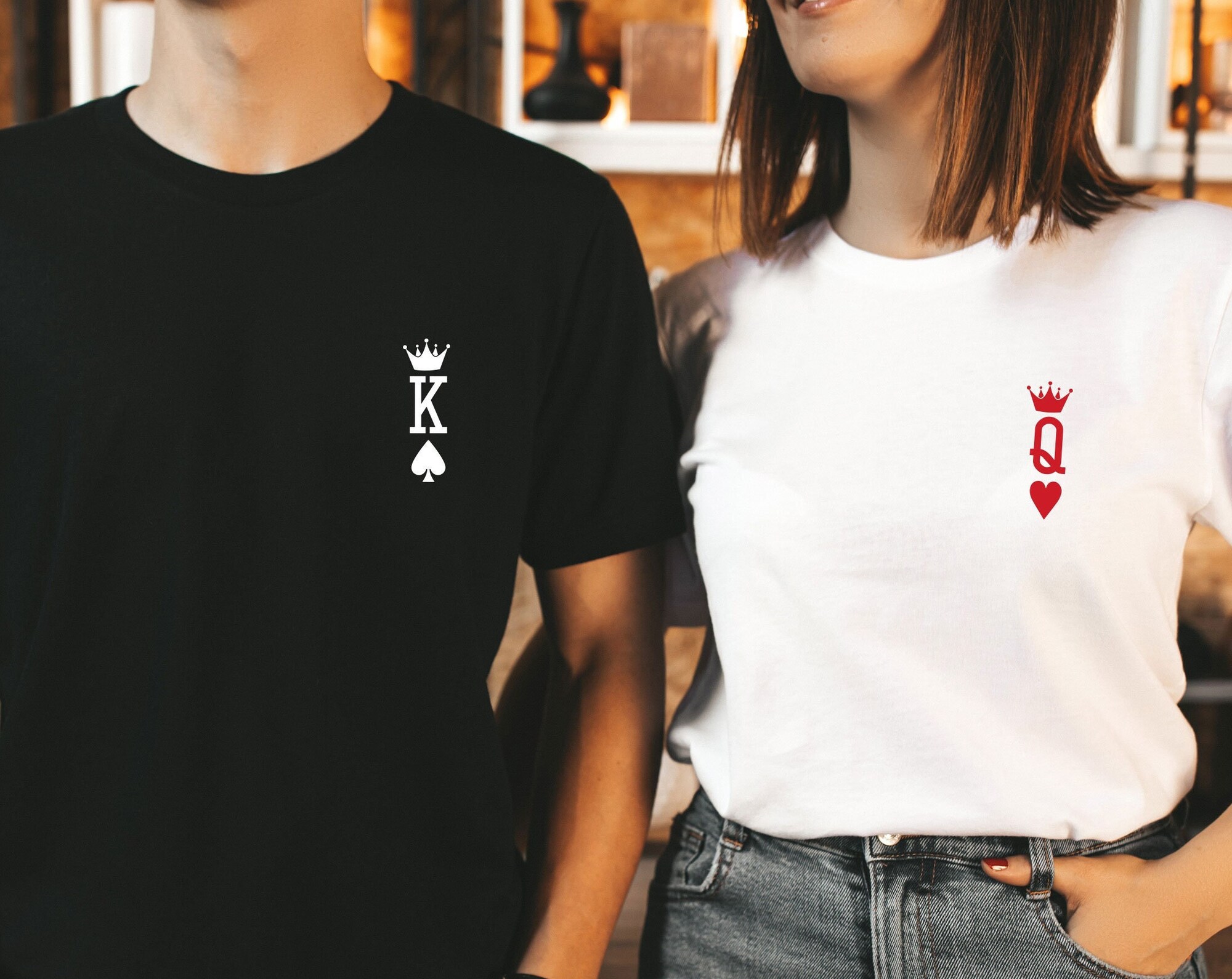 Discover Matching Couple King and Queen T-shirt Presente para Dia dos Namorados