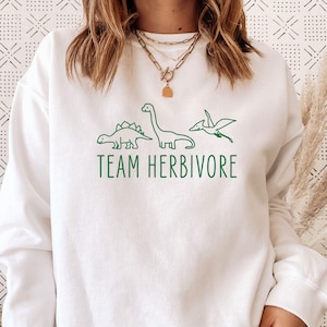 Herbivore Sweater, Vegan Gift, Vegan Sweatshirt, Dinosaur Sweater, Team Herbivore Crewneck, Vegetarian Jumper, Vegan Jumper, Dinosaur Gifts