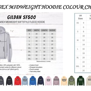 an image of a hoodie with the measurements for it