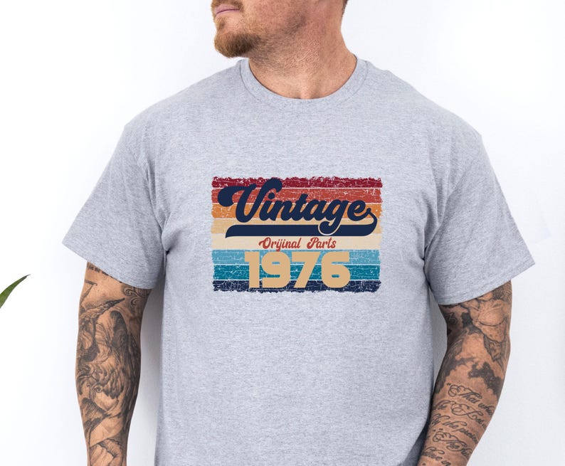 Mens Birthday T-shirt, Vintage 1986 Shirt, Dad Birthday T shirt, 1976 Birthday Tshirt, Retro 50 Birthday Tee, Born in 1996 Tee, Mum Birthday image 2