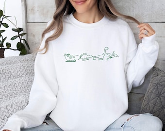 Santa Sleigh Christmas Sweatshirt, Santa Dinosaur Gift, Kids Christmas Sweater, Christmas Sweatshirt, Santa Sleigh Sweater, Funny Christmas