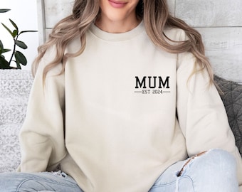 Mama Sweatshirt, Personalised Mum,  Mum Sweater, Custom Mom Jumper, New Mom Gift, Mummy To Be, Mothers Day Gift, Mother's Day Sweater