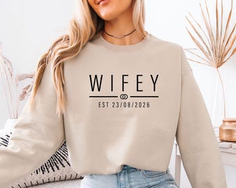Couple Wifey Hubby Sweatshirts, Wedding Couples Sweater, Honeymoon Jumper, Wifey Sweater, Valentines Sweatshirt, Matching Wife Husband Top
