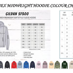 an image of a hoodie with the measurements for it