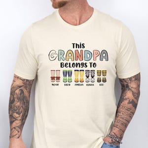 This Grandpa Belongs Shirt, Fathers Day Shirt, Custom Grandad, Personalised Grandpa, Father&#39;s Day Gift, Grandpa Birthday, New Grandad Gift