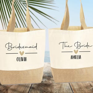 Bridal Party Bag, Bride Jute Bag, Bridesmaid Bag, Personalised Bride, Hen Party Gift, Bachelorette Party, Bridal Shower Gift, Hen Night Bag