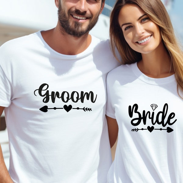 Bride and Groom Shirt, Wedding T-shirt, Honeymoon T shirt, Newlywed Gift, Bride Tshirt, Groom Shirt, Couples Shirt, Matching Couple Tee