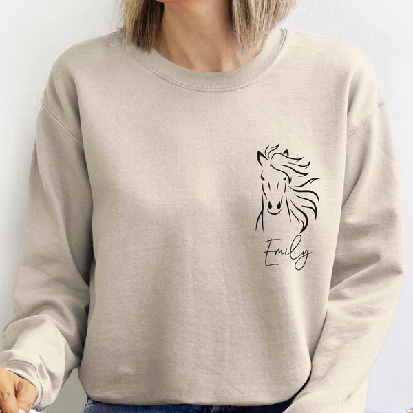 Horse Sweatshirt, Personalised Horse, Horse Lover Gift, Horse Gifts, Horse Jumper, Custom Horse Gift, Equestrian Sweater, Horse Sweater