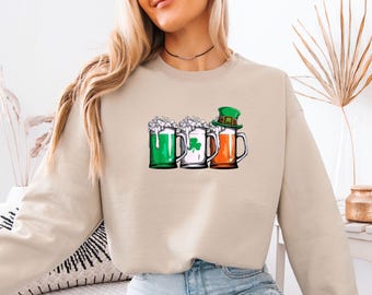 Irish Sweatshirt, Funny Drinking Sweater, Funny Beer Sweater, St Patrick Day Jumper, Beer Lover Gift, Saint Patricks Gift, Shamrock Crewneck