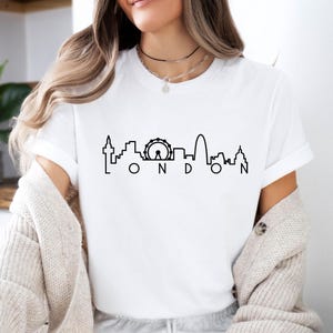 London Skyline Shirt, London Travel Tee, London T-shirt, England Shirt, Cute London Gift, Kids London Gifts, London Print Shirt