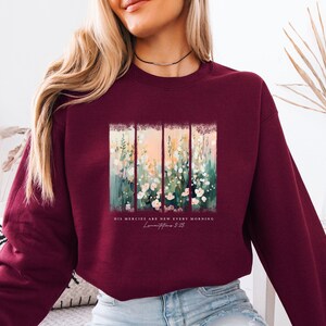 His Mercies Are New Sweatshirt, Christian Sweater, New Every Morning Jumper, Bible Quote Gift, Jesus Lover Gift, Church Sweatshirt zdjęcie 3