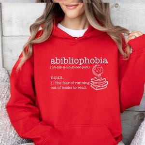 Book Lover Hoodie, Abibliophobia Hoodie, Bookish Hoodie, Reading Hoodie, Book Lover Gift, Bookworm Hoodie, Funny Book Gift, Bookish Gift image 2