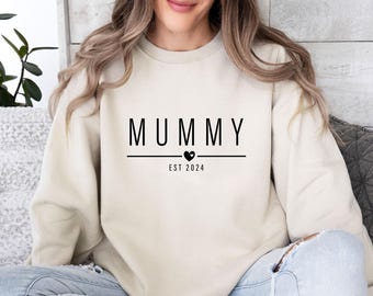 Sudadera para mamá primeriza, suéter para papá primerizo, papá y mamá, mamá personalizada, jersey personalizado para papá, regalo de cumpleaños para papá, sudadera familiar adorable
