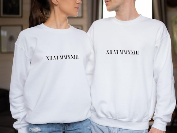 Roman Numeral, Custom Roman Numeral, Wedding Sweater, Personalised Jumper, Honeymoon  Sweater, Newlywed Gift, Valentines Sweater