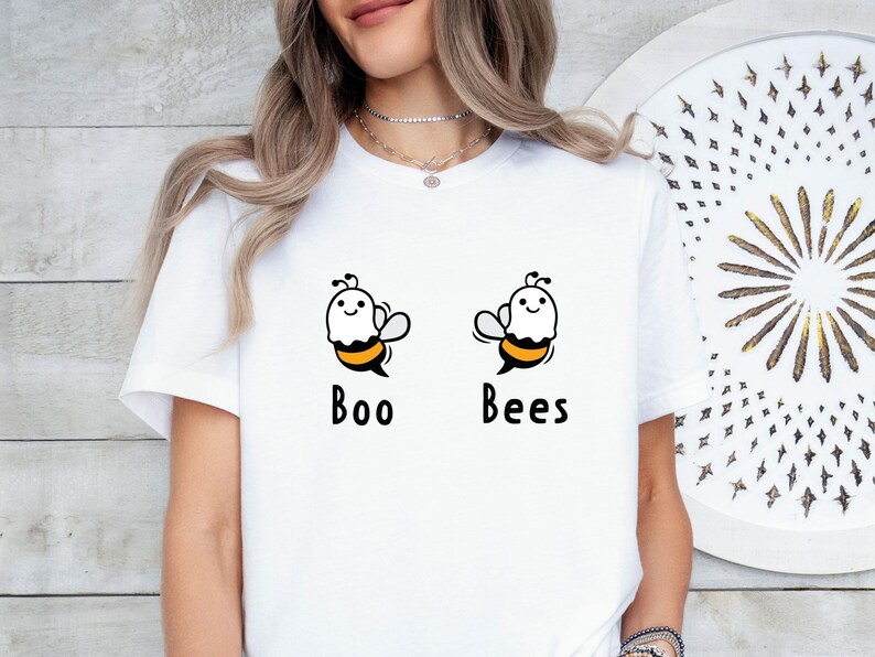 Funny Ghost Tshirt, Halloween Shirt, Funny Bee T-shirt, Boo Bees T shirt, Womens Boo Tee, Halloween Boo Shirt, Bee Lover Gift image 3