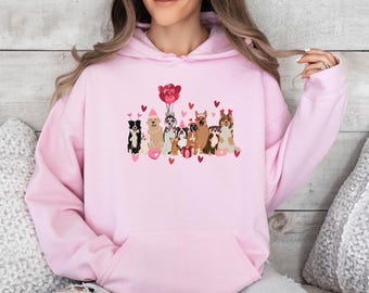 Valentine Dog Hoodie, Dog Valentines Hoodie, Dog Is My Valentine, Valentines Day Hoodie, Dog Lovers Gift, Dog Owner Hoodie, Dog Walking Gift