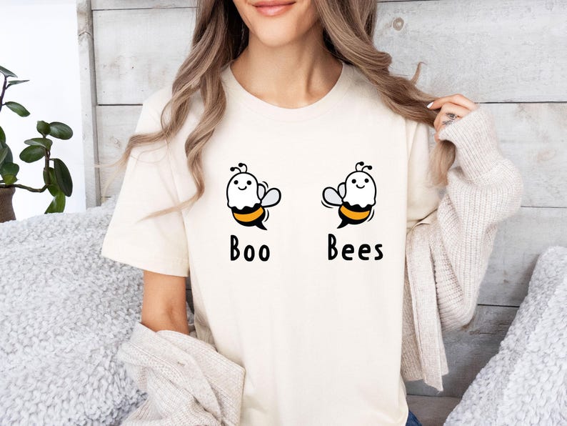Funny Ghost Tshirt, Halloween Shirt, Funny Bee T-shirt, Boo Bees T shirt, Womens Boo Tee, Halloween Boo Shirt, Bee Lover Gift image 2