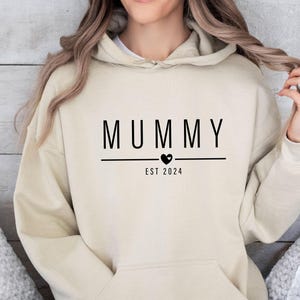Sudadera para mamá primeriza, Sudadera para papá primerizo, Papá y mamá, Mamá personalizada, Sudadera personalizada para papá, Regalo de cumpleaños para papá, Sudadera familiar adorable imagen 2