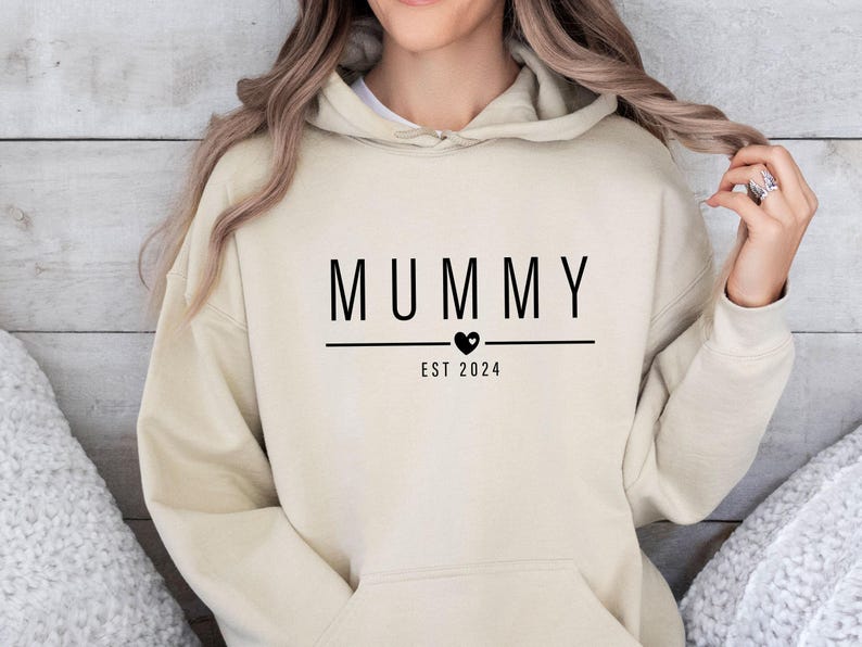 Sudadera para mamá primeriza, Sudadera para papá primerizo, Papá y mamá, Mamá personalizada, Sudadera personalizada para papá, Regalo de cumpleaños para papá, Sudadera familiar adorable imagen 2